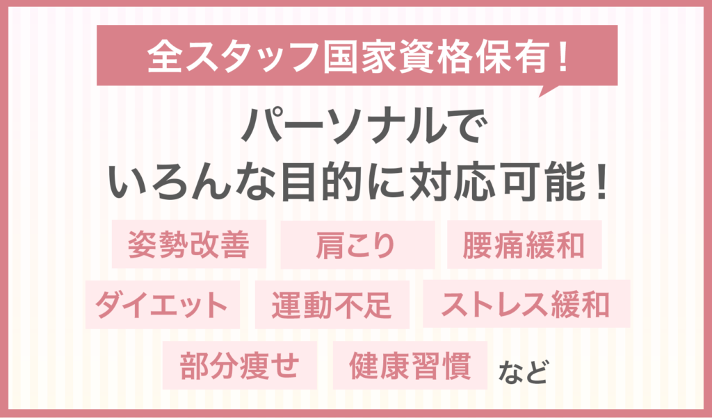 独自に作成したDEP郡山店は全スタッフが国家資格を保有していていろんな目的に対応することを示す画像